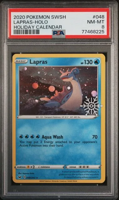 2020 Pokemon Sword & Shield Holiday Calendar 2022 Lapras-Holo #048 card image