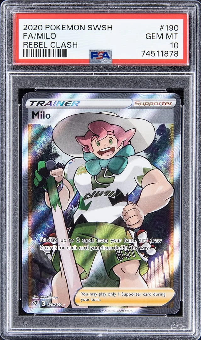 2020 Pokemon Sword & Shield Rebel Clash Full Art Milo #190 card image