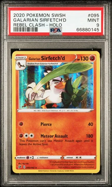 2020 Pokemon Sword & Shield Rebel Clash Galarian Sirfetch'D-Holo #095 card image