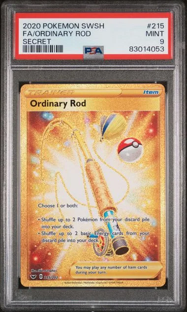 2020 Pokemon Sword & Shield Secret Full Art/Ordinary Rod #215 card image