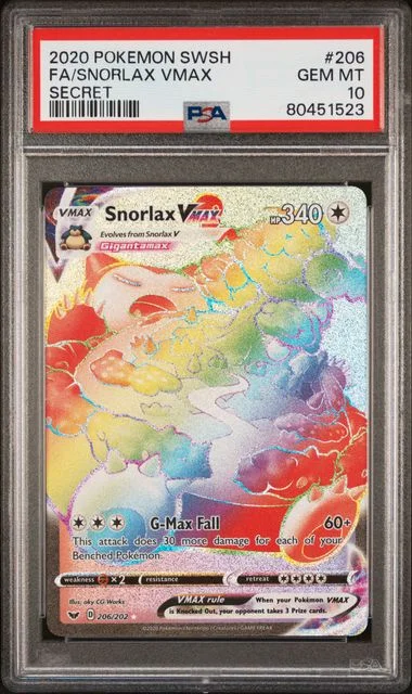 2020 Pokemon Sword & Shield Secret Full Art/Snorlax Vmax #206 card image