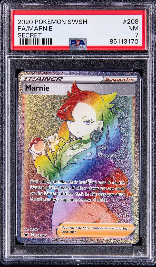 2020 Pokemon Sword & Shield Secret Rare Full Art Marnie #208 card image