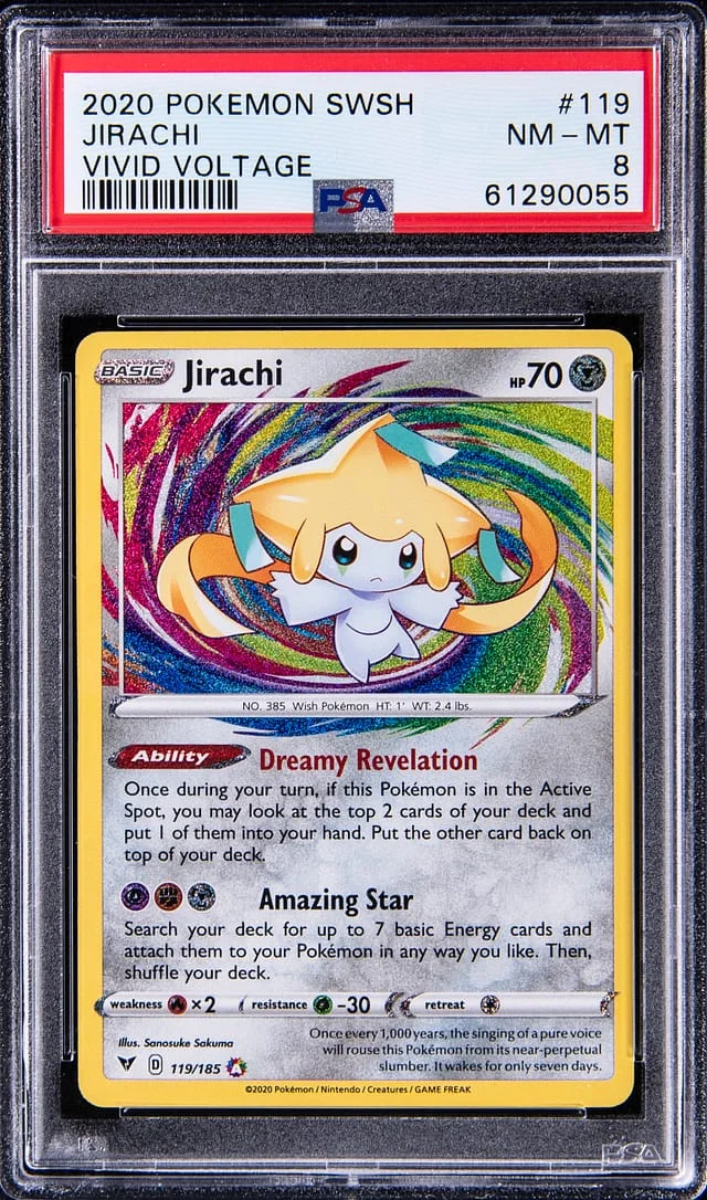 2020 Pokemon Sword & Shield Vivid Voltage Amazing Rare Holofoil Jirachi #119 card image