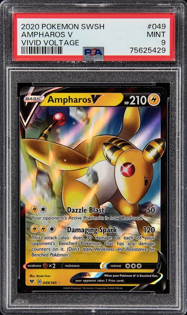 2020 Pokemon Sword & Shield Vivid Voltage Ampharos V #049 card image