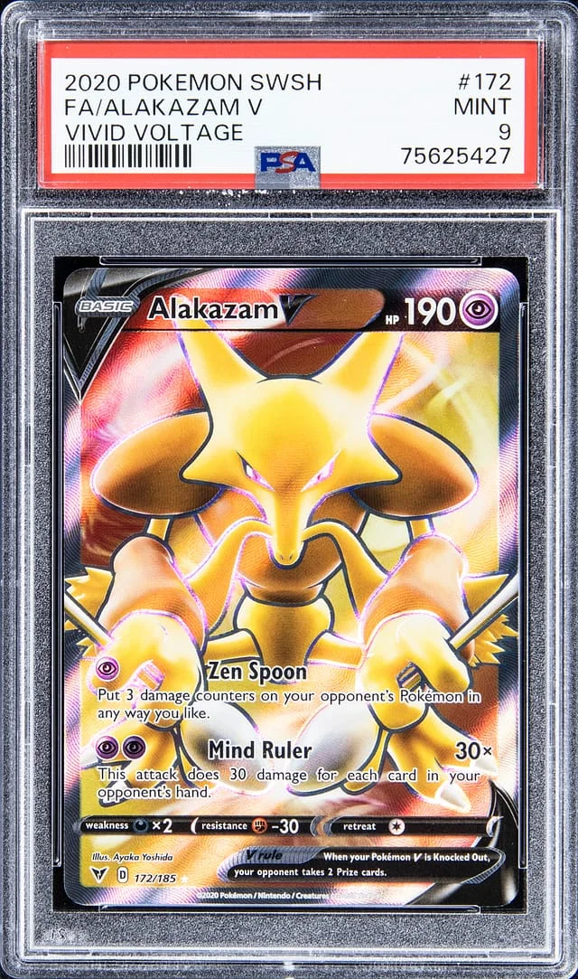 2020 Pokemon Sword & Shield Vivid Voltage Full Art Alakazam V #172 card image
