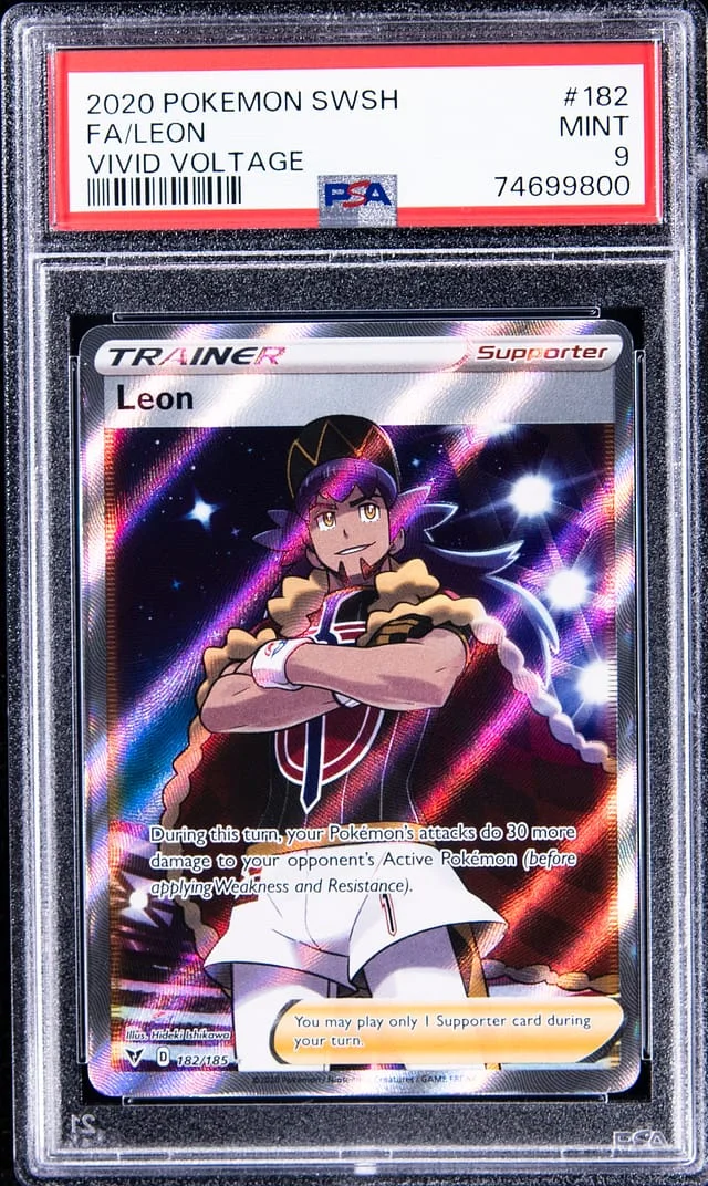 2020 Pokemon Sword & Shield Vivid Voltage Full Art Leon #182 card image