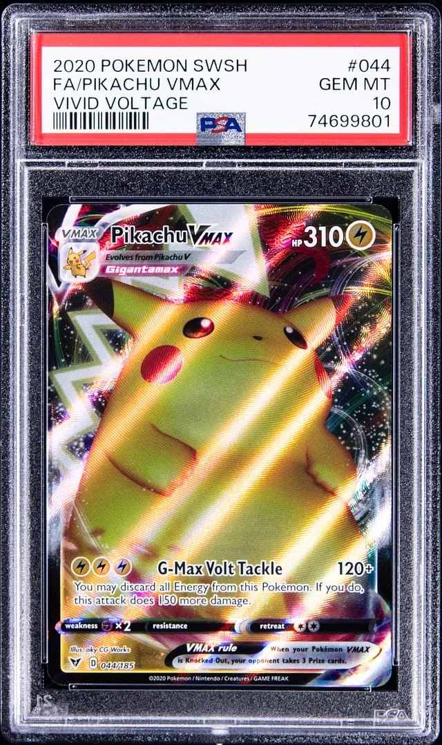 2020 Pokemon Sword & Shield Vivid Voltage Full Art Pikachu VMAX #044 card image