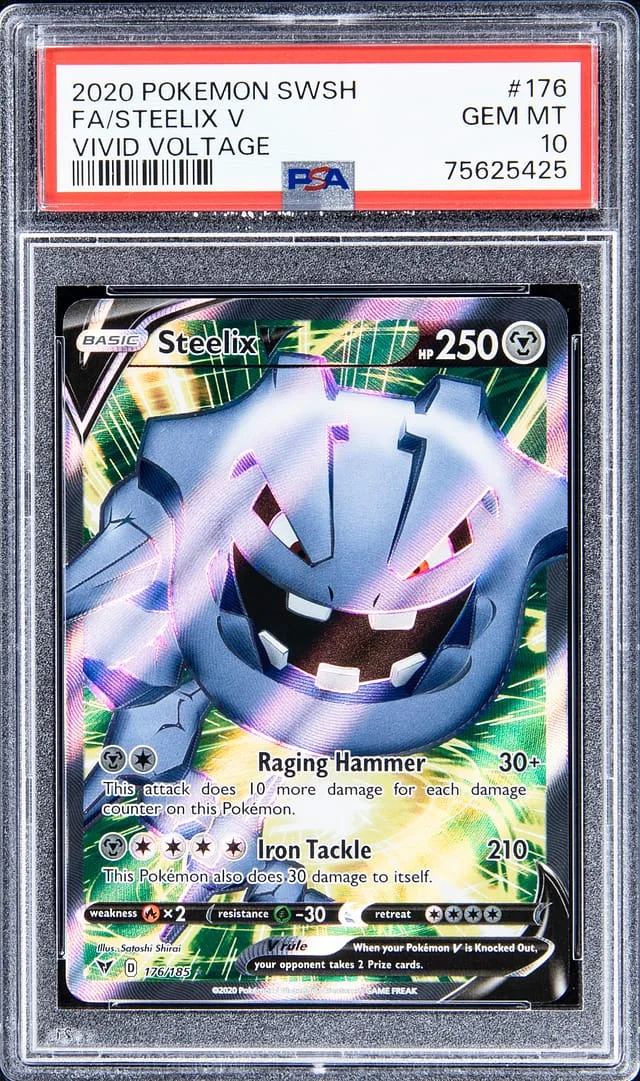 2020 Pokemon Sword & Shield Vivid Voltage Full Art Steelix V #176 card image