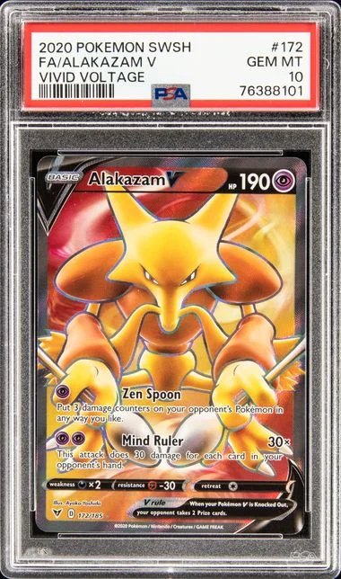 2020 Pokemon Sword & Shield Vivid Voltage Full Art/Alakazam V #172 card image