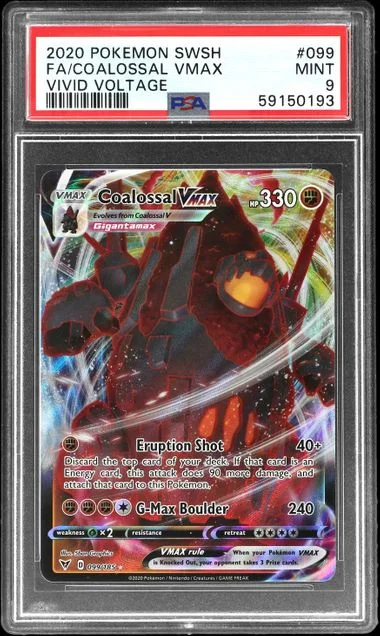 2020 Pokemon Sword & Shield Vivid Voltage Full Art/Coalossal Vmax #099 card image