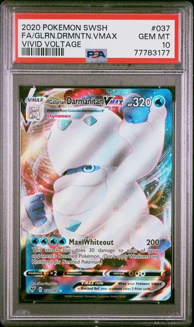 2020 Pokemon Sword & Shield Vivid Voltage Full Art/Galarian Darmanitan Vmax #037 card image