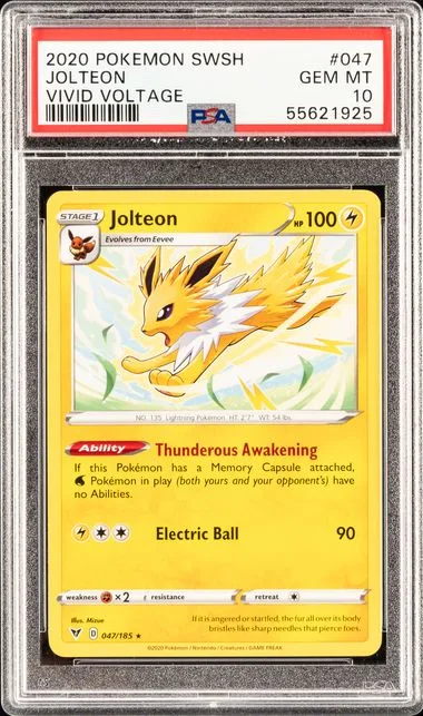 2020 Pokemon Sword & Shield Vivid Voltage Jolteon #047 card image