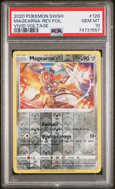 2020 Pokemon Sword & Shield Vivid Voltage Magearna-Reverse #128 card image