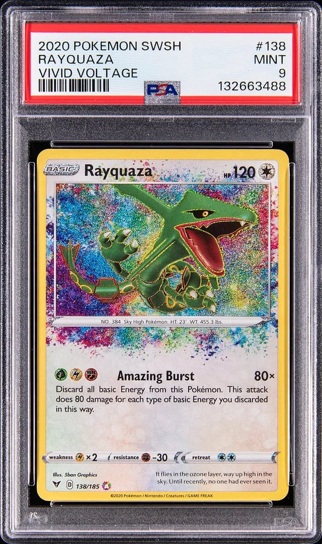 2020 Pokemon Sword & Shield Vivid Voltage Rayquaza #138 card image