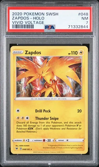 2020 Pokemon Sword & Shield Vivid Voltage Zapdos-Holo #048 card image