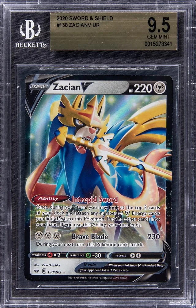 2020 Pokemon Sword & Shield Zacianv Ultra Rare #138 card image