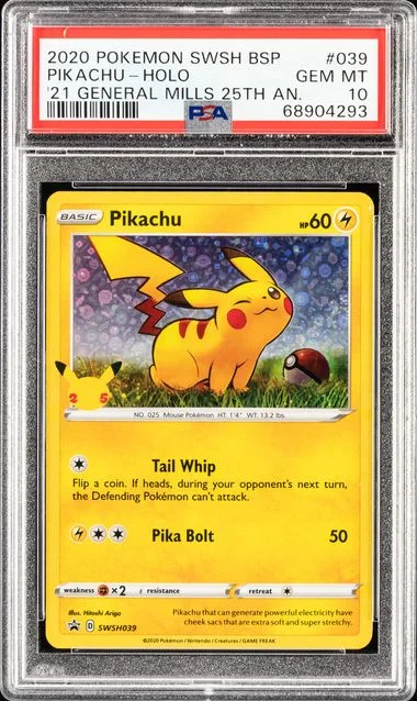 2020 Pokemon Swsh Black Star Promo 2021 General Mills 25Th Anniversary Pikachu-Holo #039 card image
