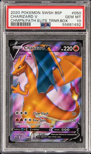 2020 Pokemon Swsh Black Star Promo Champion's Path Elite Trainer Box Charizard V #050 card image