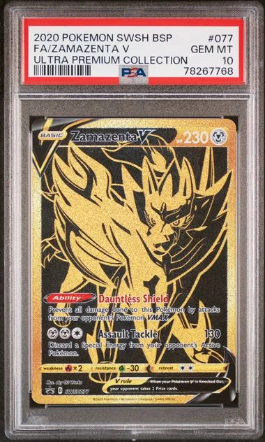 2020 Pokemon Swsh Black Star Promo Full Art/Zamazenta V #077 card image