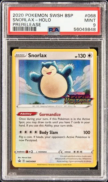 2020 Pokemon Swsh Black Star Promo Prerelease Snorlax-Holo #068 card image