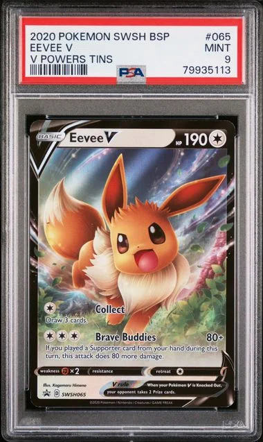 2020 Pokemon Swsh Black Star Promo V Powers Tins Eevee V #065 card image