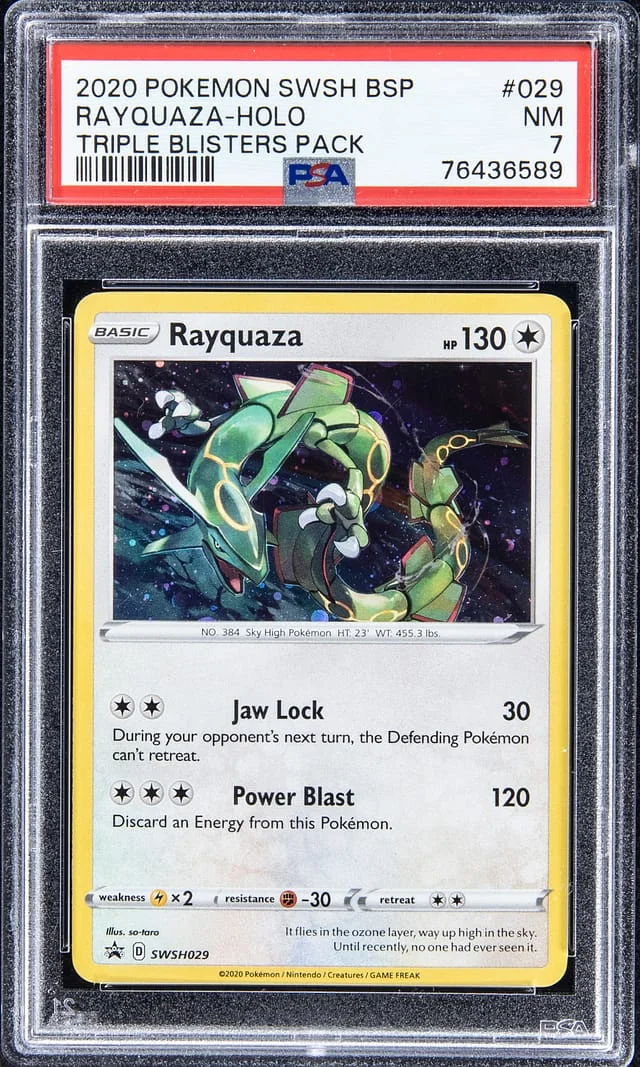 2020 Pokemon Swsh BSP Holofoil - Triple Blisters Pack Rayquaza #029 card image