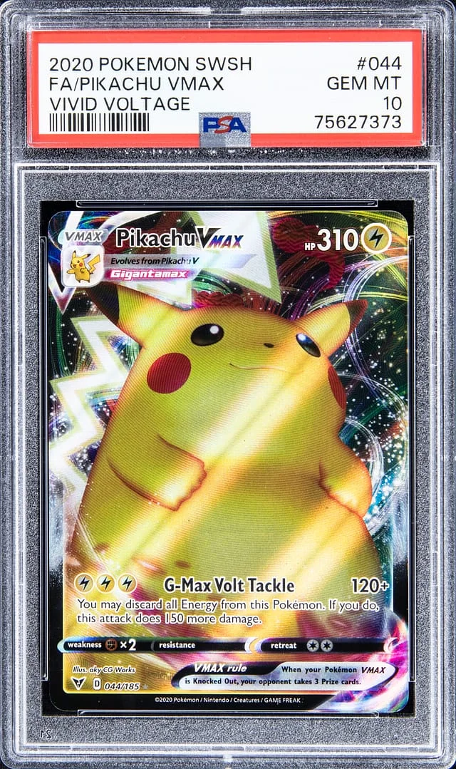 2020 Pokemon Swsh Full Art Vivid Voltage Pikachu VMAX #044 card image
