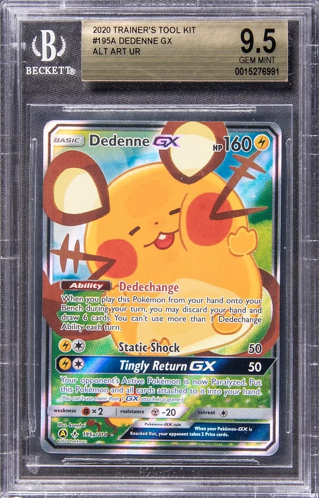 2020 Pokemon Trainer's Tool Kit Full Art Ultra Rare Holofoil Dedenne GX Alternative Art #195A card image