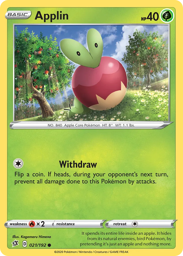 2020 Rebel Clash Applin #021/192 Common card image