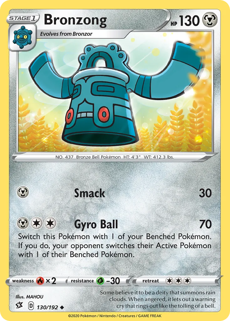 2020 Rebel Clash Bronzong #130/192 Uncommon card image