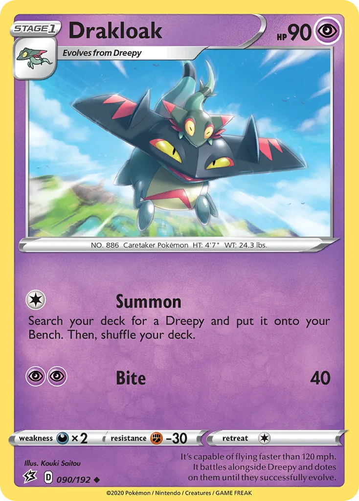 2020 Rebel Clash Drakloak #090/192 Uncommon card image