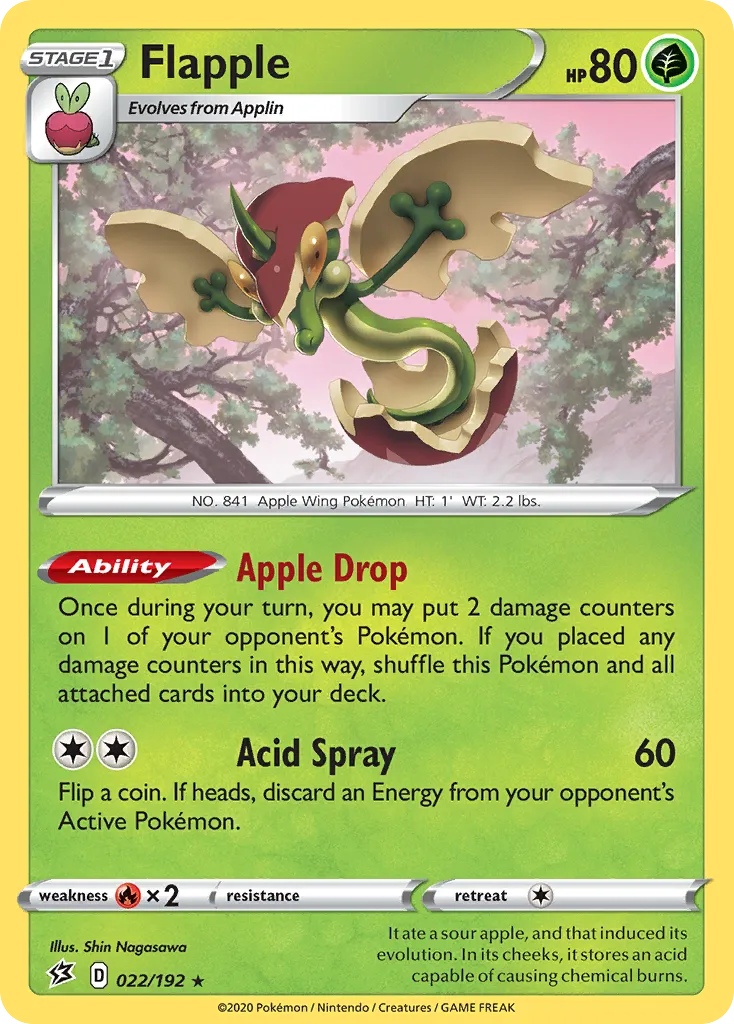 2020 Rebel Clash Flapple Rare Holo #022/192 Rare Holo card image