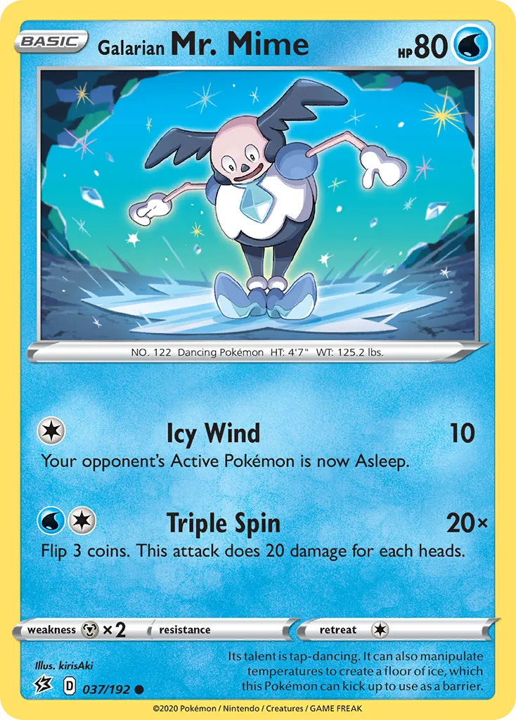 2020 Rebel Clash Galarian Mr. Mime Common #037/192 Common card image
