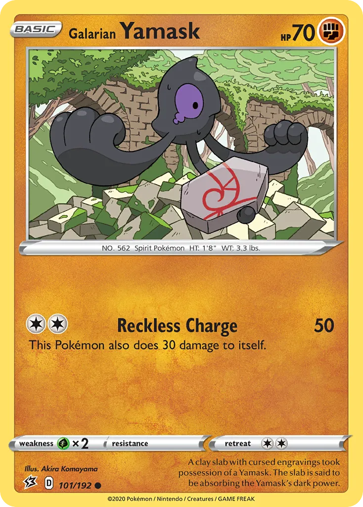 2020 Rebel Clash Galarian Yamask Common #101/192 Common card image