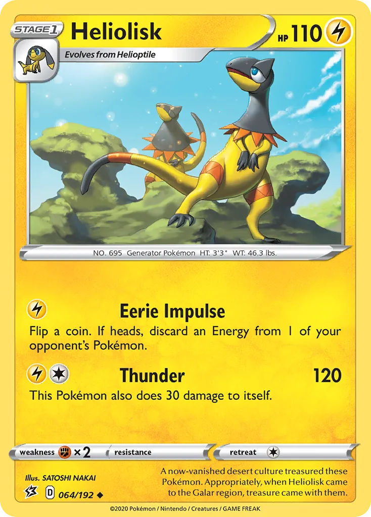 2020 Rebel Clash Heliolisk Uncommon #064/192 Uncommon card image