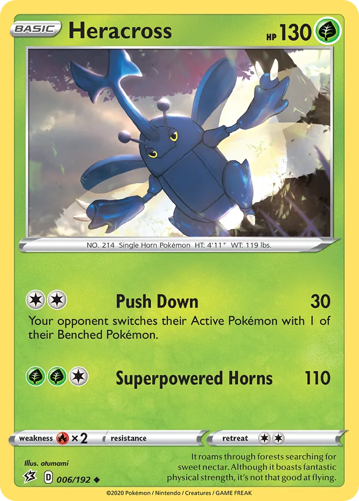 2020 Rebel Clash Heracross Uncommon #006/192 Uncommon card image