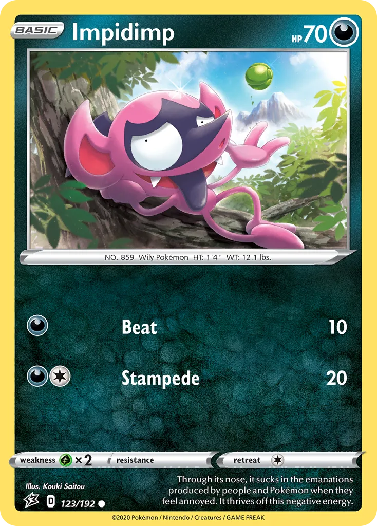 2020 Rebel Clash Impidimp Common #123/192 Common card image