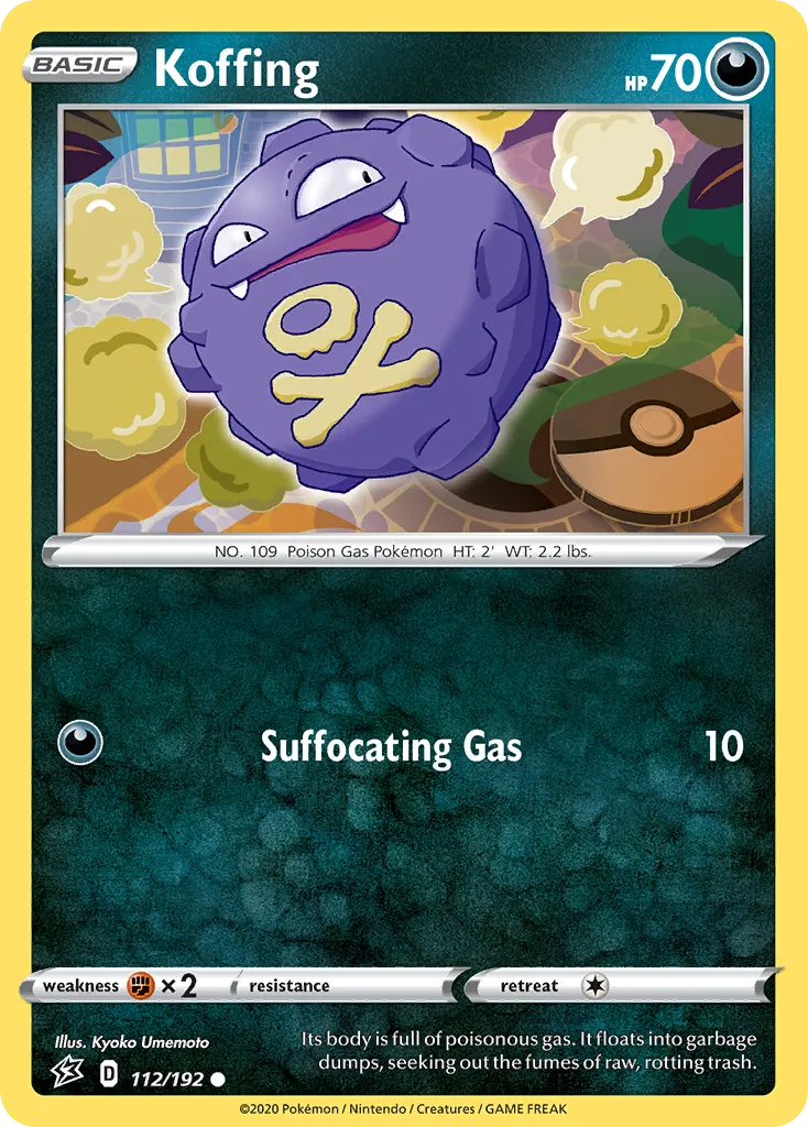 2020 Rebel Clash Koffing Common #112/192 Common card image