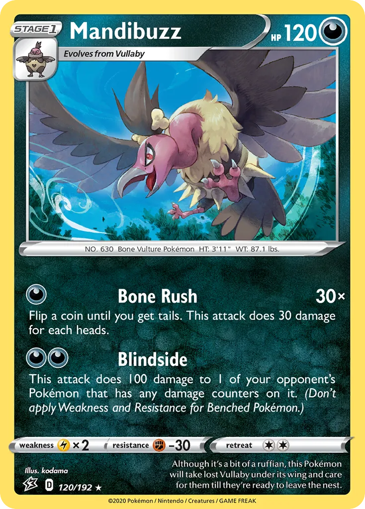 2020 Rebel Clash Mandibuzz #120/192 Rare card image