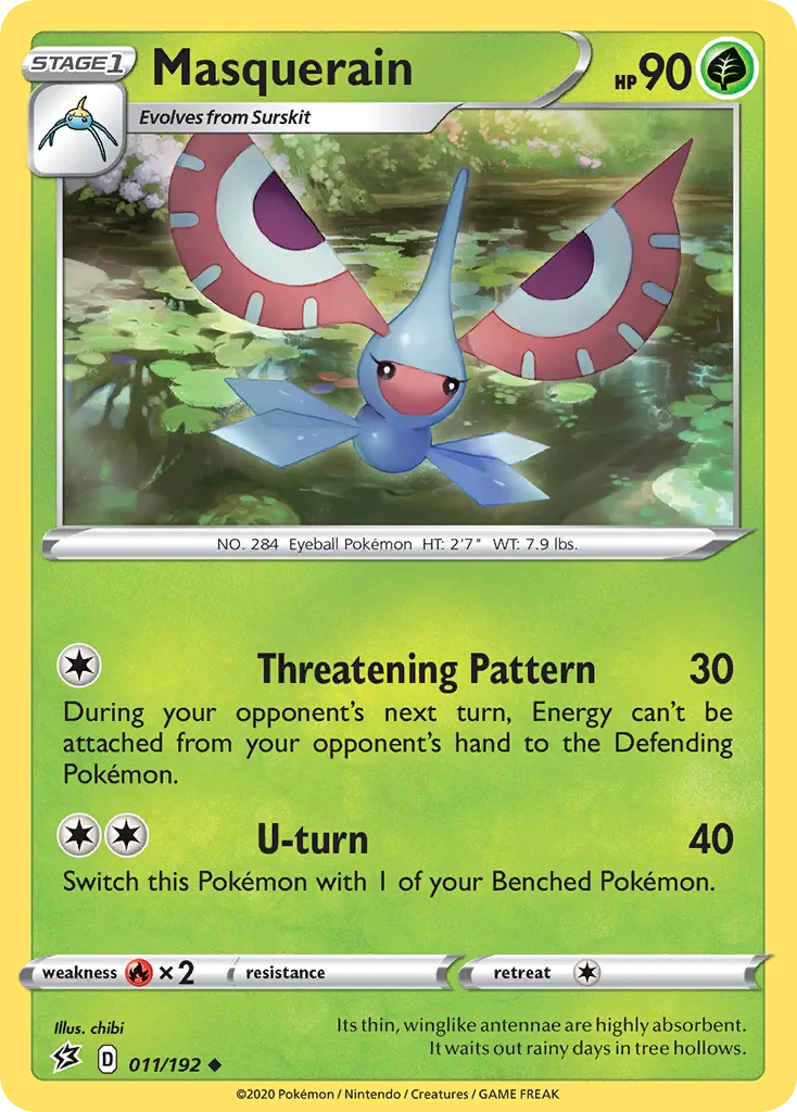 2020 Rebel Clash Masquerain Uncommon #011/192 Uncommon card image
