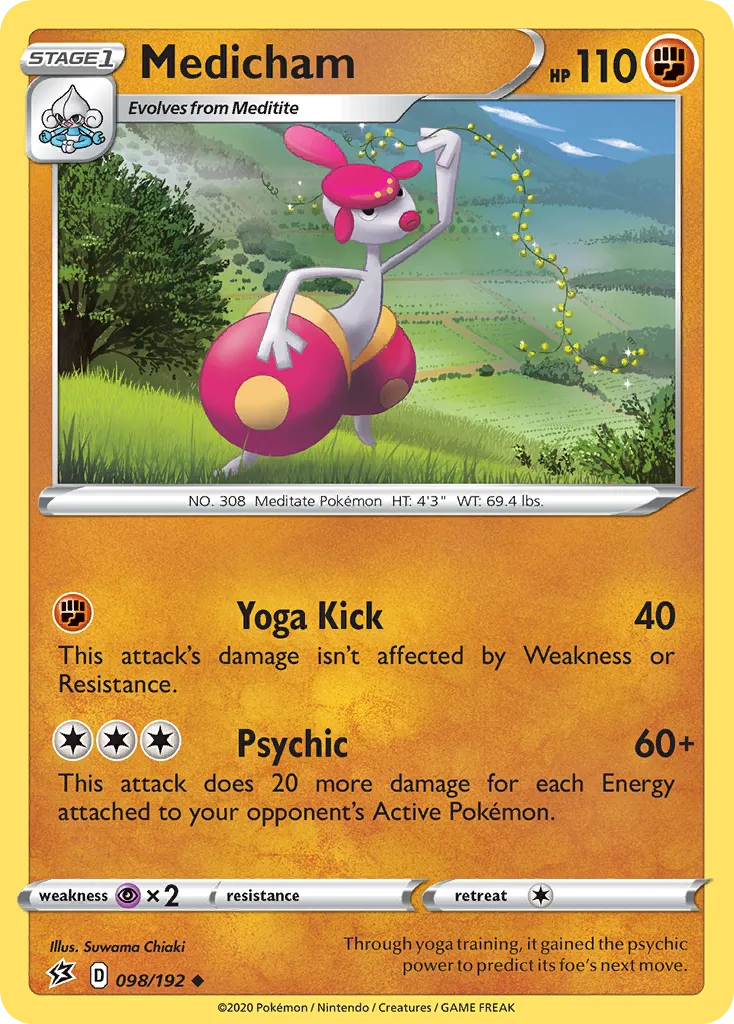 2020 Rebel Clash Medicham #098/192 Uncommon card image