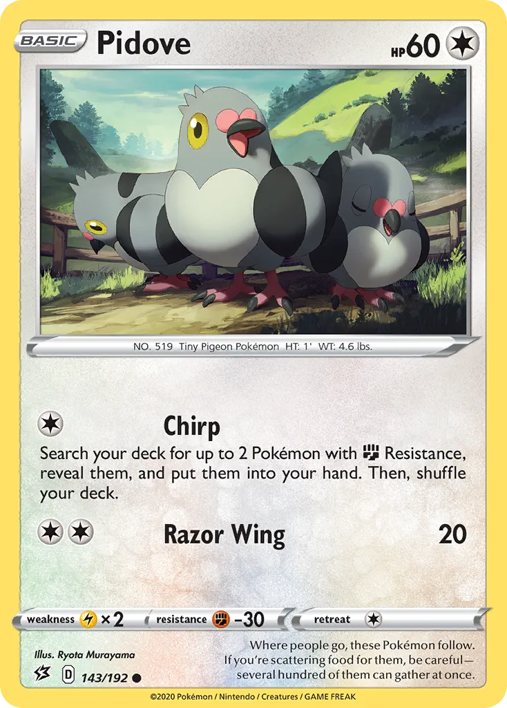 2020 Rebel Clash Pidove #143/192 Common card image