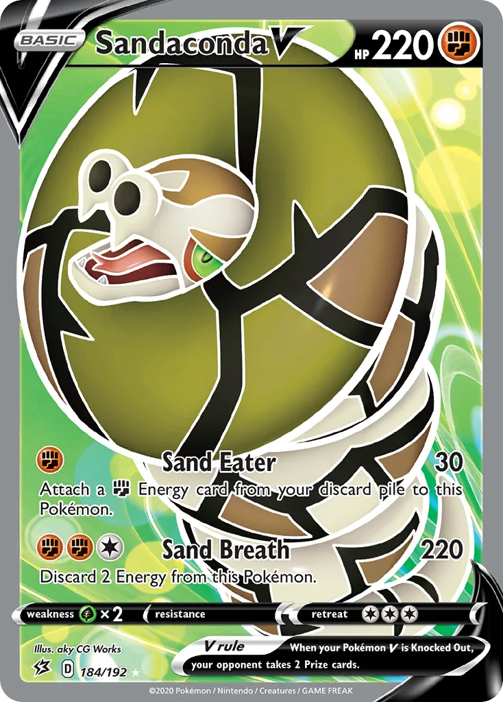 2020 Rebel Clash Sandaconda V #108/192 Rare Holo V card image