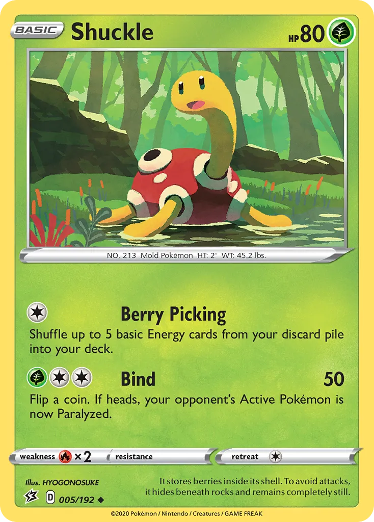 2020 Rebel Clash Shuckle Uncommon #005/192 Uncommon card image