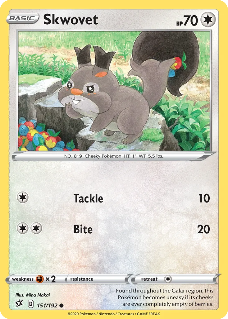 2020 Rebel Clash Skwovet #151/192 Common card image