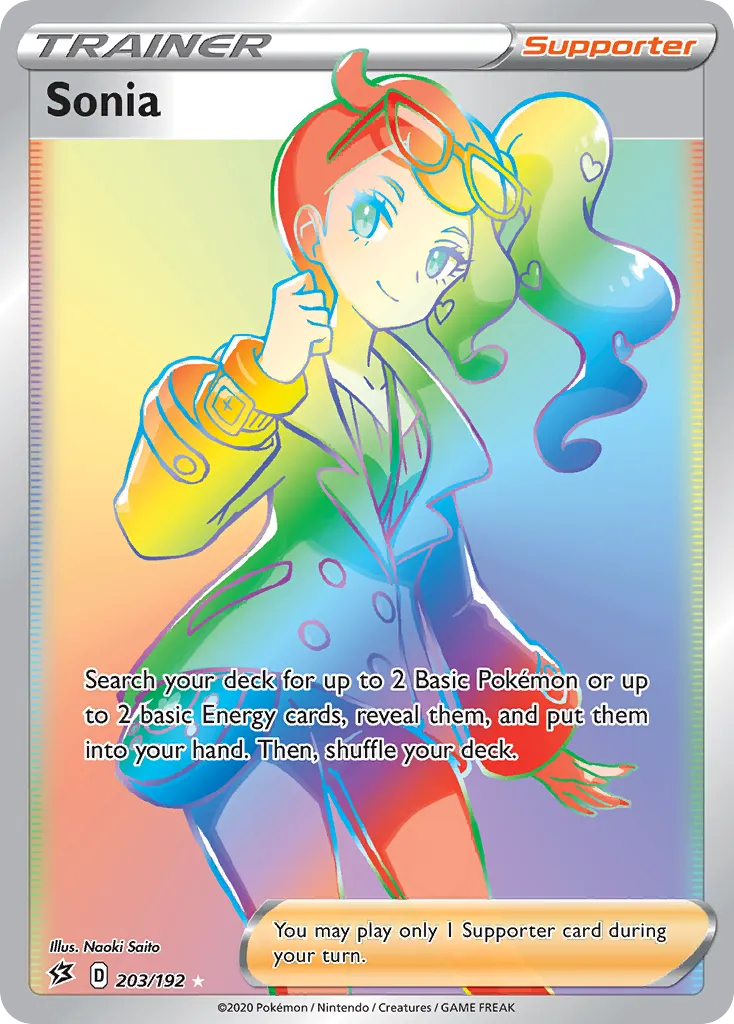 2020 Rebel Clash Sonia #203/192 Rare Rainbow card image