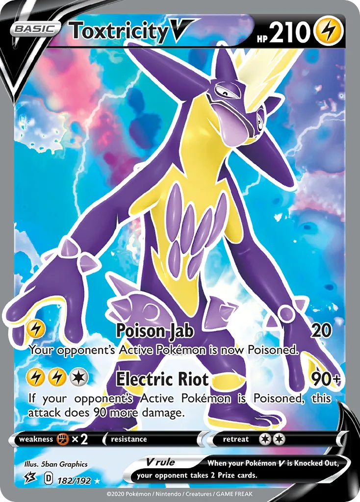 2020 Rebel Clash Toxtricity V Rare Holo V #070/192 Rare Holo V card image