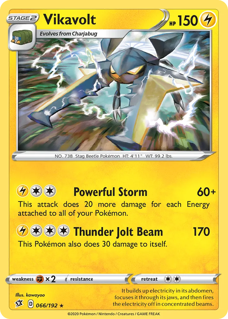 2020 Rebel Clash Vikavolt Rare Holo #066/192 Rare Holo card image