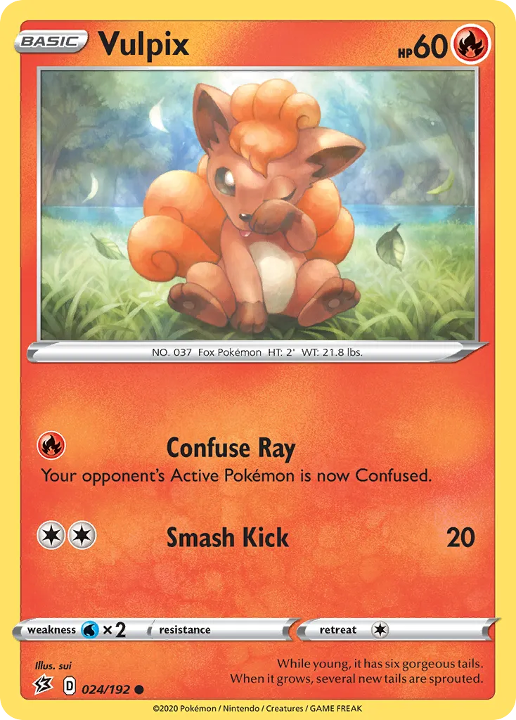 2020 Rebel Clash Vulpix Common #024/192 Common card image