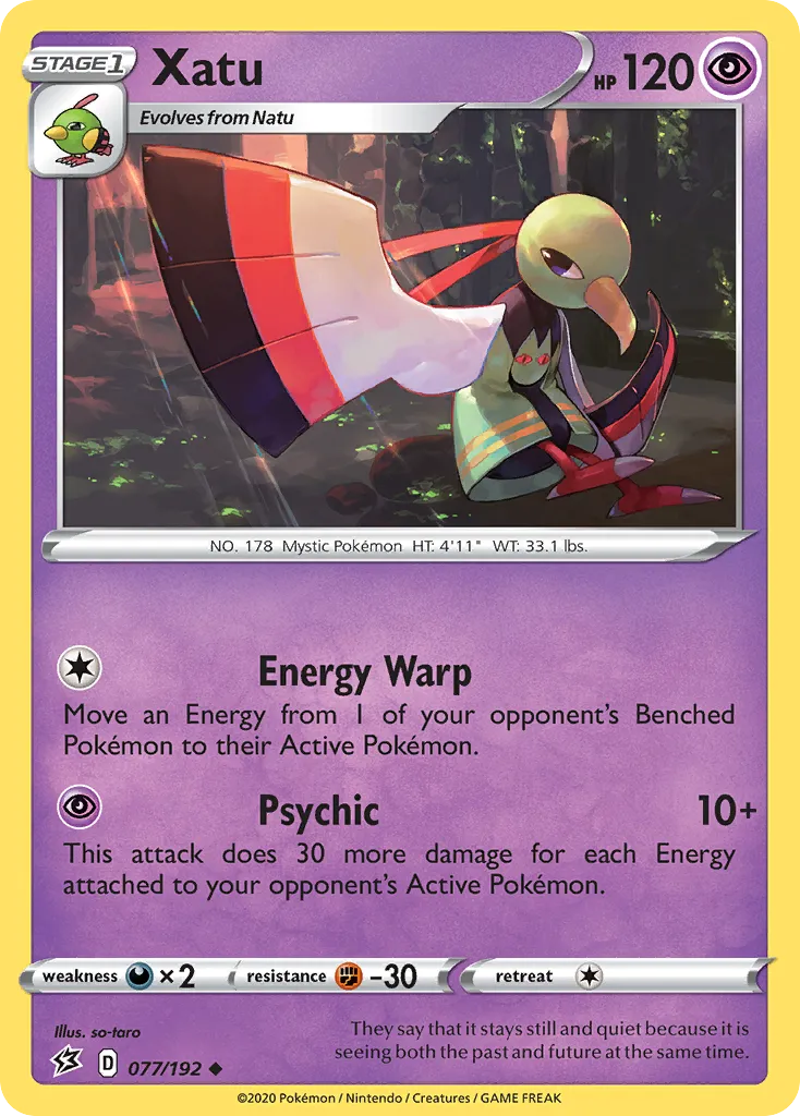 2020 Rebel Clash Xatu Uncommon #077/192 Uncommon card image